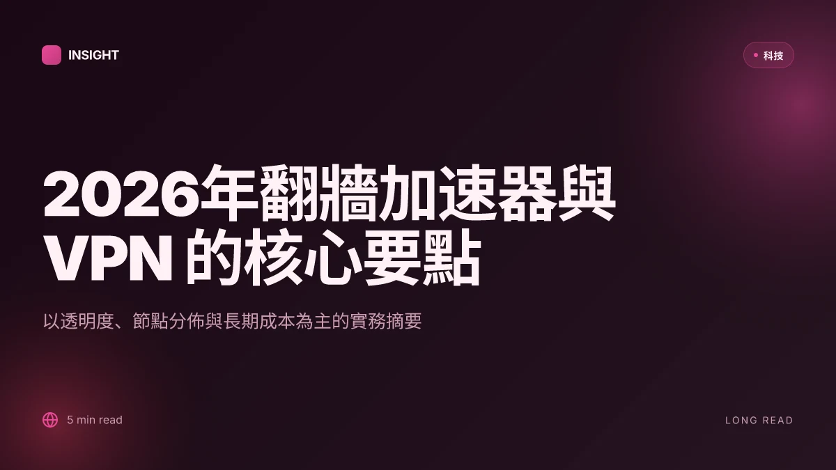2026年可靠翻牆加速器推薦排行榜：安全高效訪問全，VPN 速度與隱私並重的精選指南