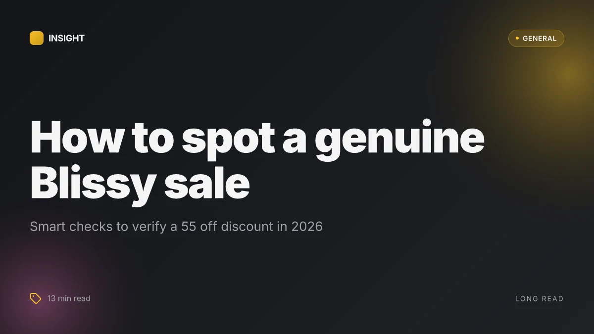 How to spot a genuine Blissy sale with 55 off savings in 2026