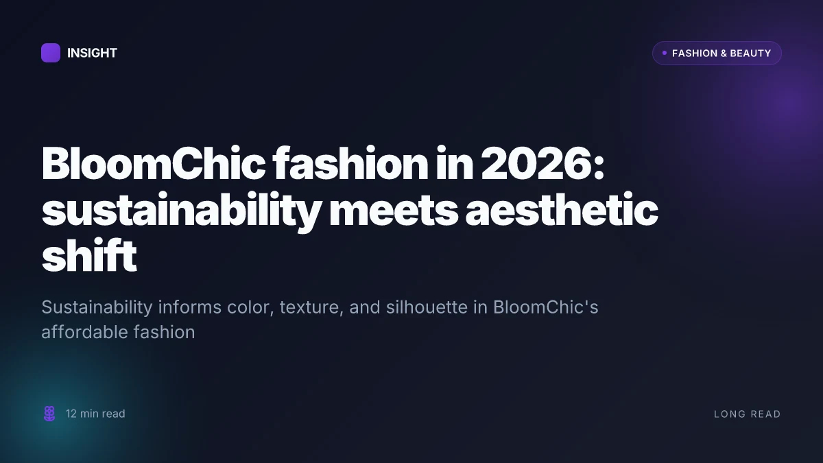 What is BloomChic fashion in 2026 and why sustainability shapes its aesthetics