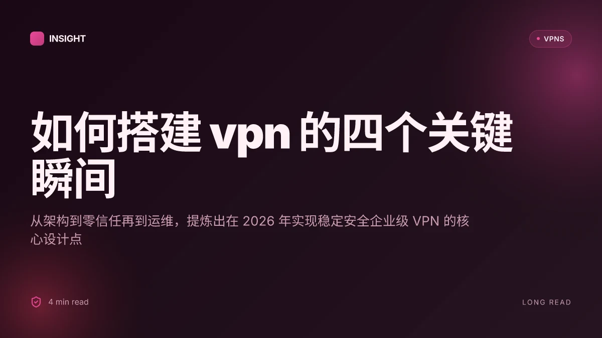 如何搭建VPN:在 2026 年实现稳定、安全的企业级方案