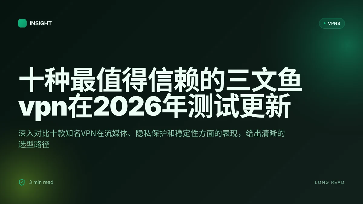 十种最值得信赖的三文鱼VPN 在2026年测试更新