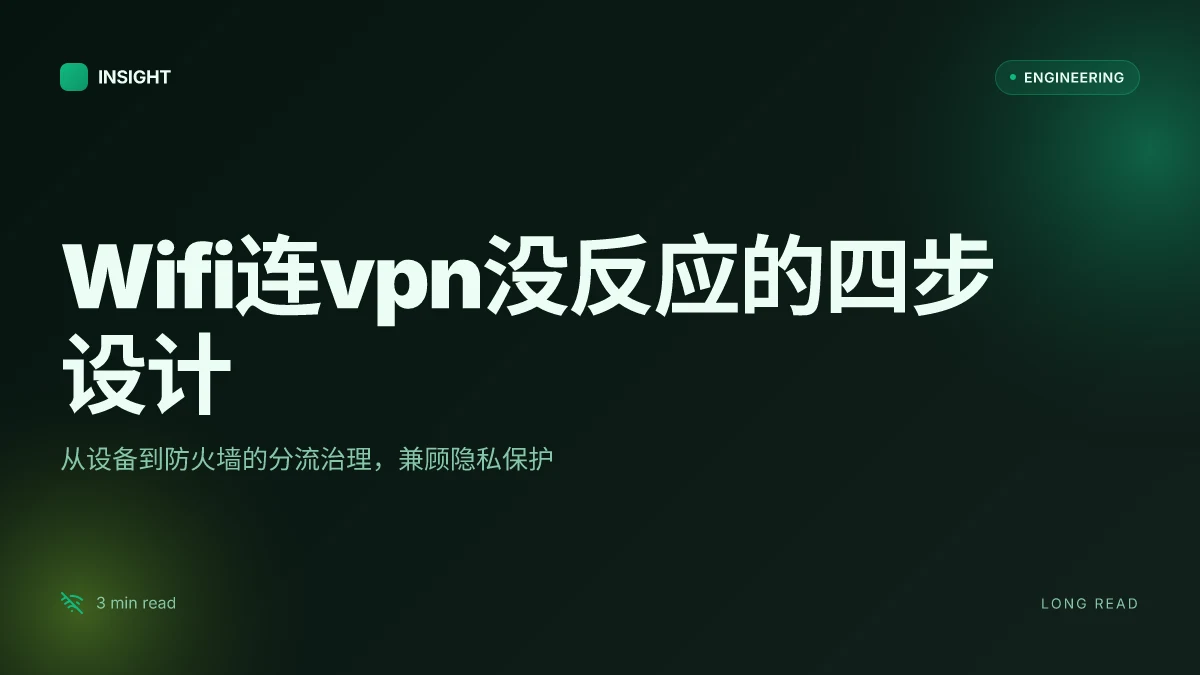 Wifi连vpn没反应而流量可以：排错思路、分流设置、以及隐私保护要点